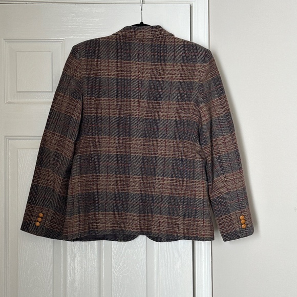Jack Winter Vintage 100% Pure Wool Women's Blazer Plaid Tweed Size 14 - Picture 2 of 9